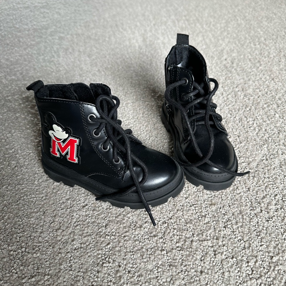 Classic lace-up ankle boots in faux leather - kids - size 7.5